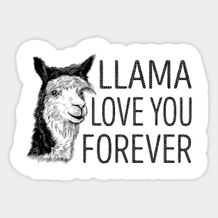 Llama Love You Forever Sticker